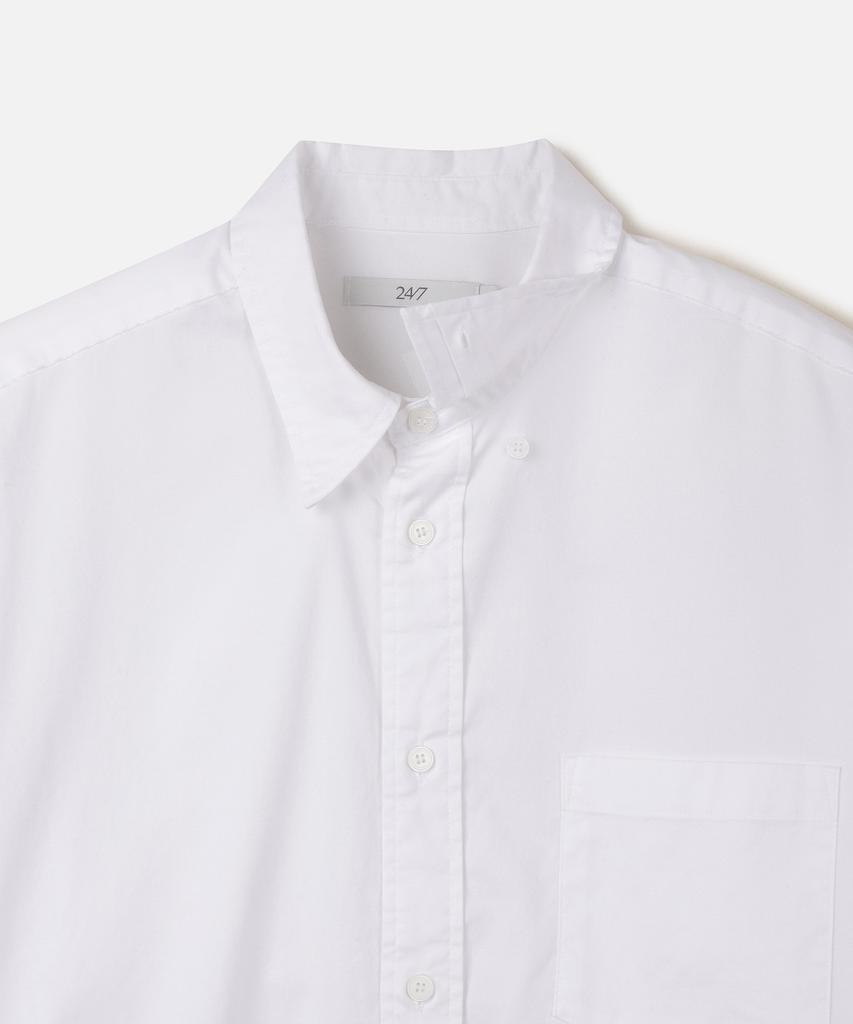 247Silijeu Compact Stretch Oxford Shirt White
