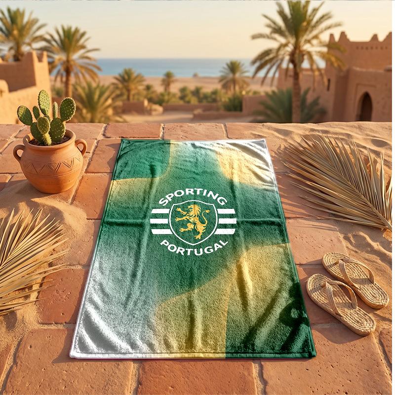 Telo Mare in Microfibra con Stampa Sporting CP FC Asciugatura Rapida Assorbente Grande per Spiaggia Nuoto Viaggio