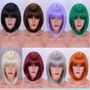 Short Straight Wig With Air Bangs Bob Style Natural Look Women