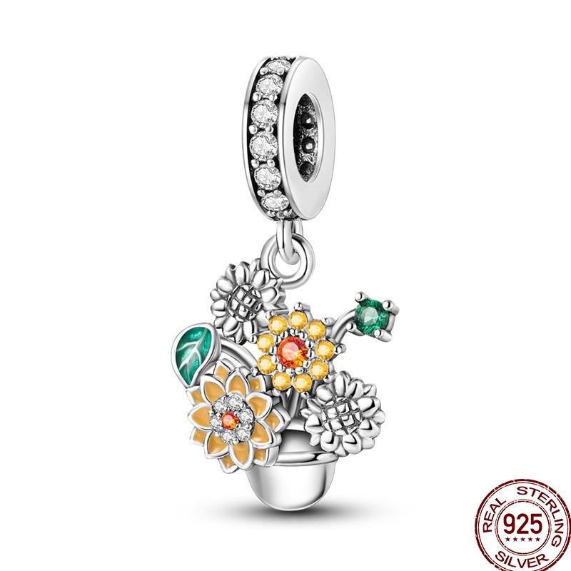 New Copper Autumn Golden Charms Maple Leaf Squirrel Pumpkin Deer Beads Fit 3Mm Original Bracelet Diy Jewelry Gifts