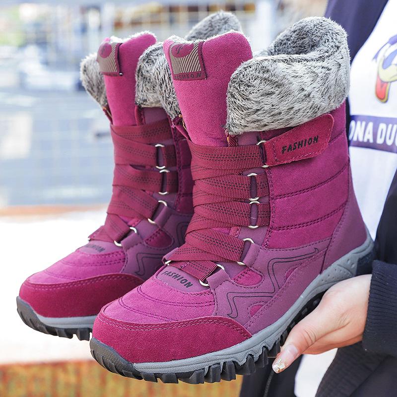 Plus Size Women's High-Top Snow Boots – Autumn/Winter Bestseller, Velvet Lined and Warm.