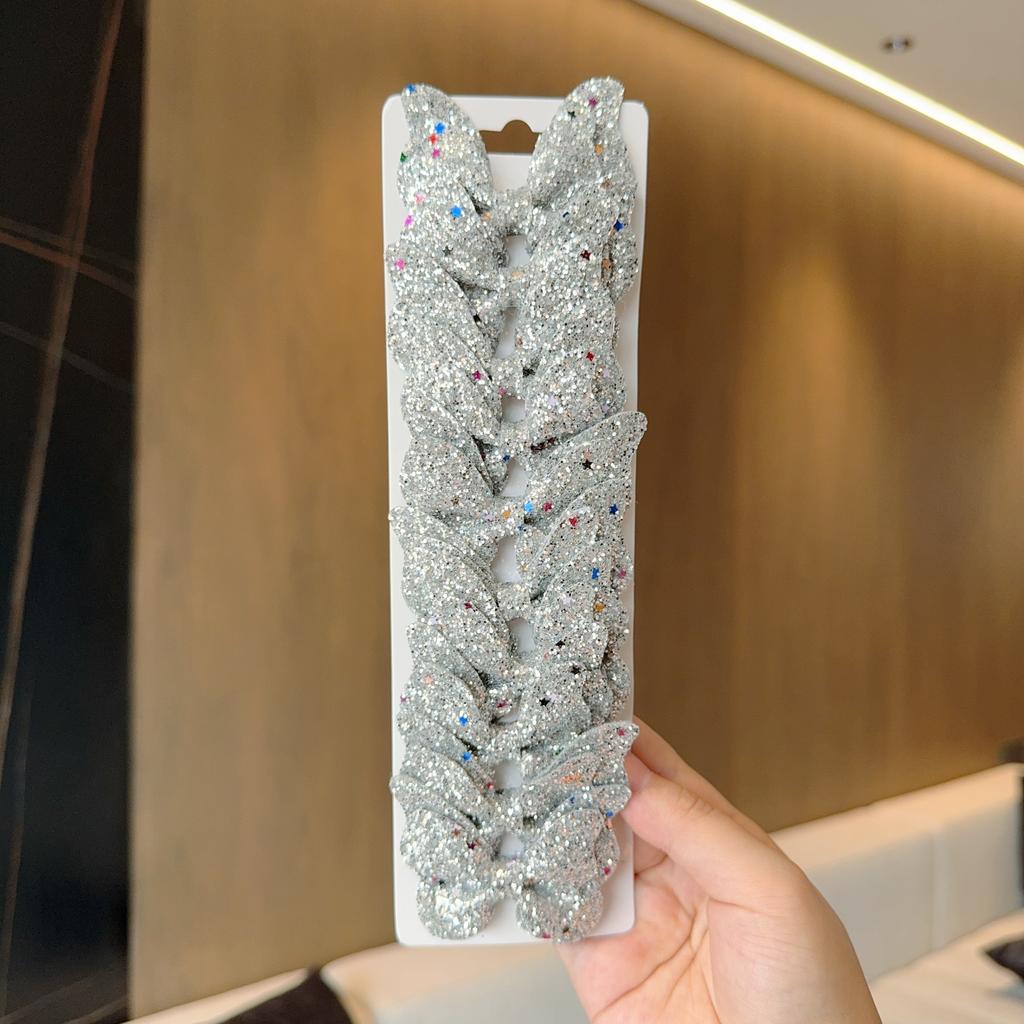 10Pcs/Set New Fashion Solid Butterfly Hairpin Accessories Lovely Girls Hairpins Children Headwear Hairgrip Sequins Hair Clips