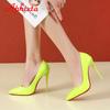 Fashion Aphixta 2025 Spring Super High 12cm Stiletto Heels Pumps Women Shoes Pointed Toe Florescence Patent Leather Office Thin Heel