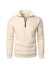 Men's Half-Zip European Style Hoodie - Solid Color Spring/Autumn Jacket