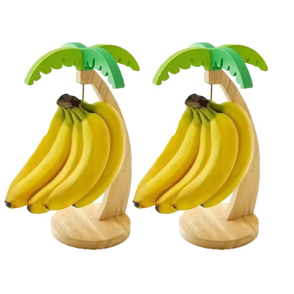 Modern Minimalist Wooden Banana Hanger Palm Tree Fruit Organizer Multi-Purpose Home Decor Kitchen Storage Rack Ins Trendy Gadget