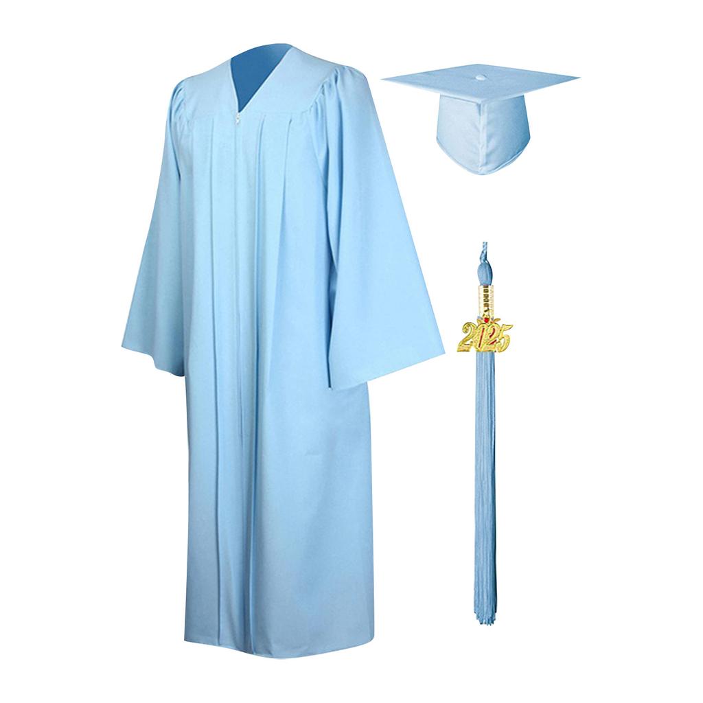 Zestaw sukni licencjackiej dla dorosłych w jednolitym kolorze, sukienka na występ, sukienka na ukończenie studiów