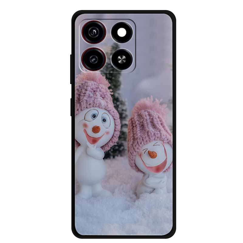 Christmas Cover For ZTE Blade A35 A55 Case Black Silicone Cases for ZTE Blade A55 Cartoon Santa Claus Christmas Tree Back Cover