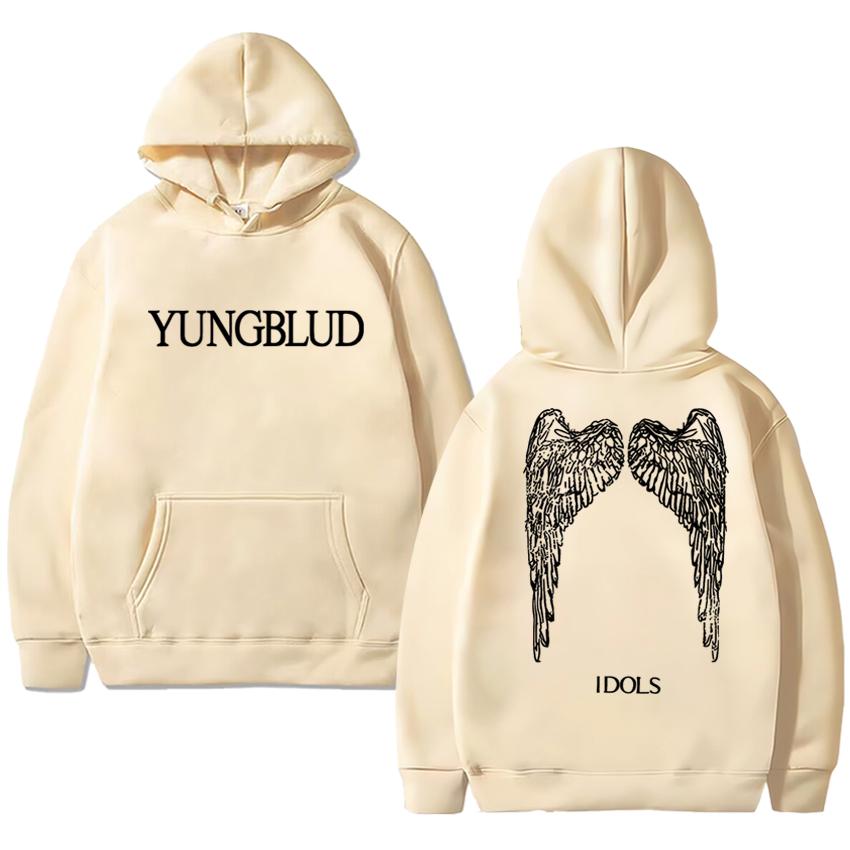 in Idols Wings Punk Grunge Hoodie Men Women YUNGBLUD Double Sided Printed Streetwear Unisex Fleece Sweatshirt