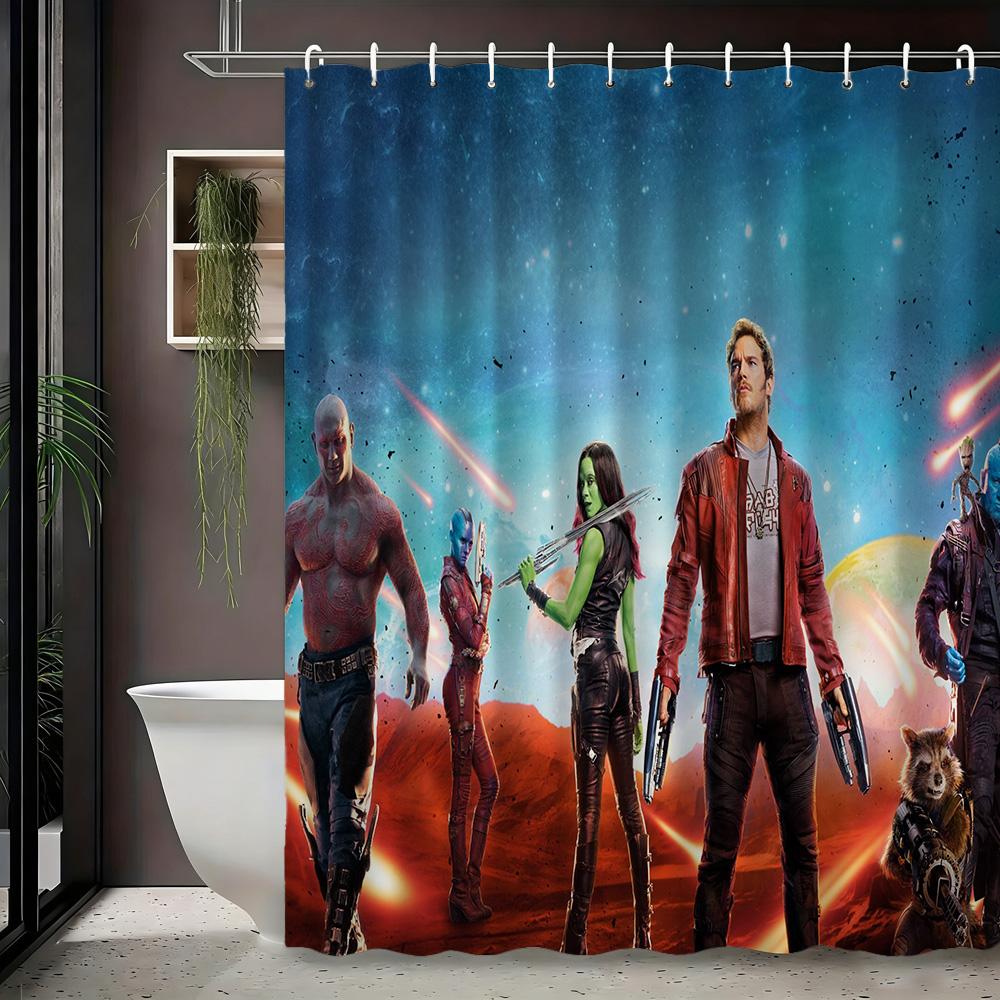 Star-Lord Guardians Of The Galaxy Space Battle Waterproof Shower Curtain For Bathroom Decor