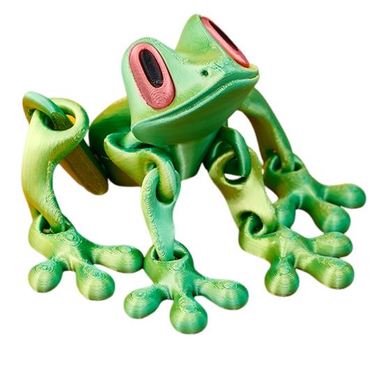 3D Printed Frog Refrigerator Magnet Movable Joints Frog Fidget Toy Articulated Animal Model Figurine Fridge Magnetic Frog Decoration Ornament