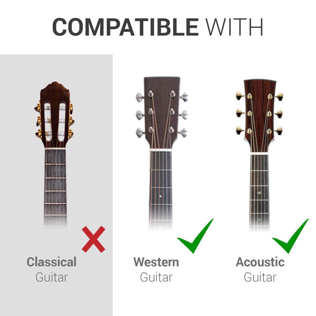 kwmobile Set of 6 Steel Guitar Strings for Acoustic Guitars with Lettering 6x Steel Strings for Acoustic and Western Guitars - -