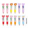 12Pcs Heart Shape Multicolored Pen 4-Color-in-1 Ballpoint Pen for Daily Note Taking Drawing and Classroom Exchange Gift
