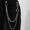 Punk Rock Metal Layered Chain Unisex Waist Key Chain For Jeans Hip-Hop Pants Fashionable Belt Chain Jewelry