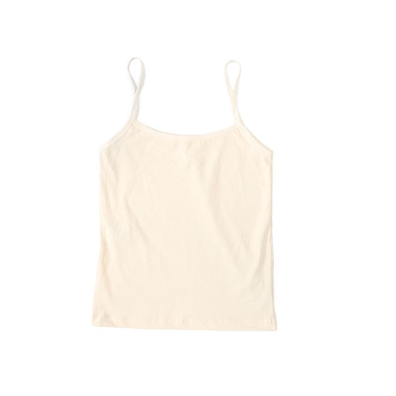 Girls' Long Cotton Tank Top - Candy Color Summer Base & Outerwear