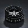 Punk Style Personality Rivet Fashion Skull Fashion Bracelet, Men's Hand-woven Multi-layer DIY Suit Bracelet