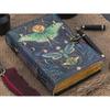 Handmade Leather Journal: Luna Moth & Butterfly Print, Deckle Edge Paper