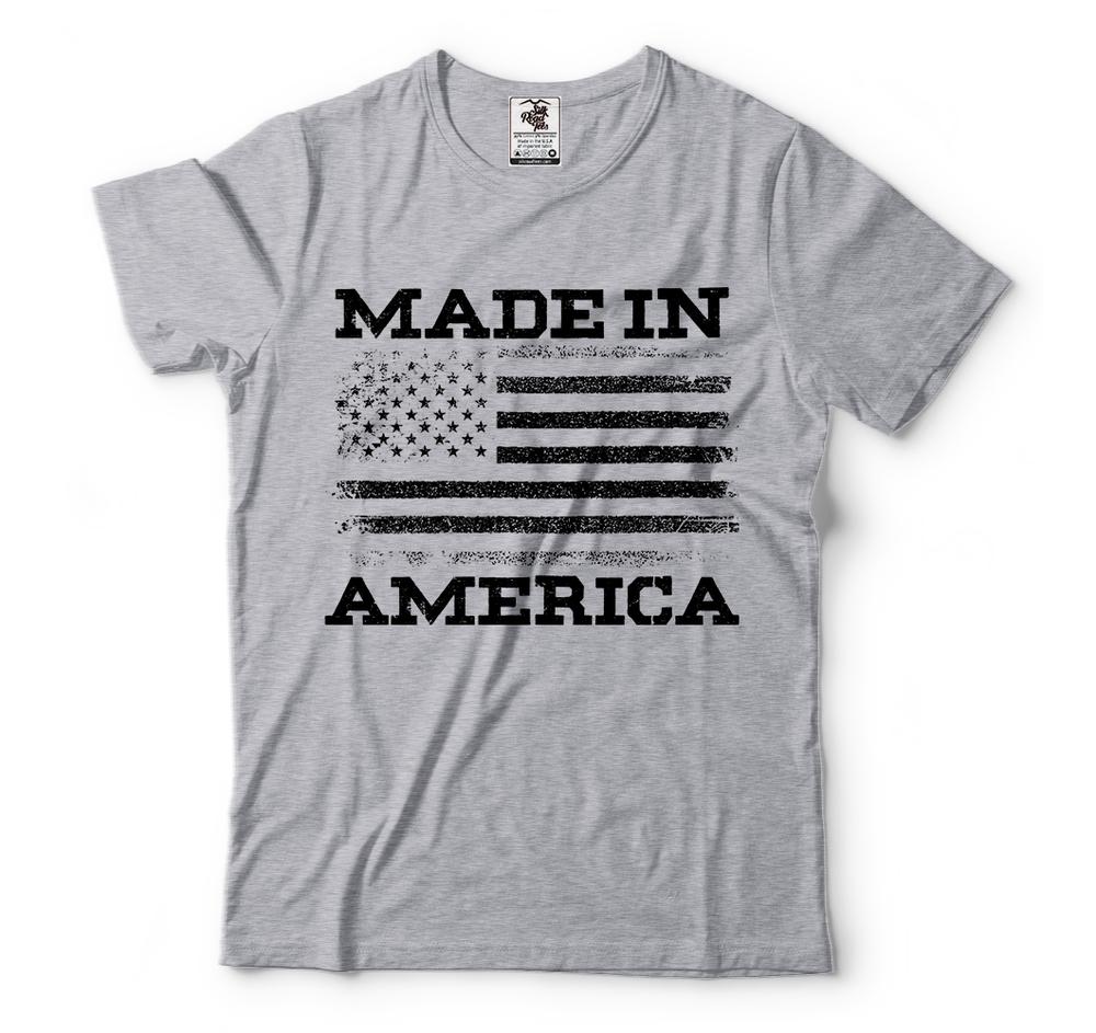 Patriotic t shirts Made In America Vintage USA Flag US Flag Tees 4th Of July