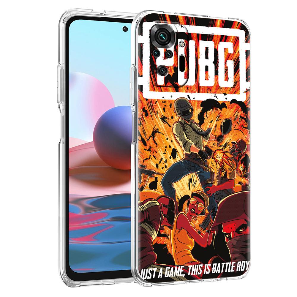 Game PUBG Phone Case Cover for Redmi Note 10 11 12 7 8 8T 9 K40 Gaming 9A 9C Pro Plus Transparent Silicone Shell Coque Capas Bag