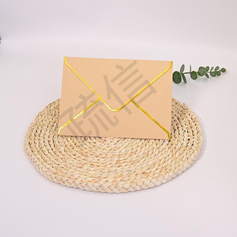 A7 Self-Adhesive Gold Stamped Western Style Business Invitation Cards & Envelopes