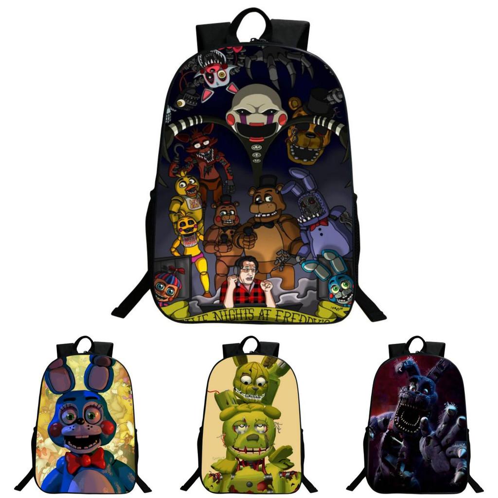 Vibrant Five Nights At Freddy's Backpack With Anime Pattern For Kids And Students