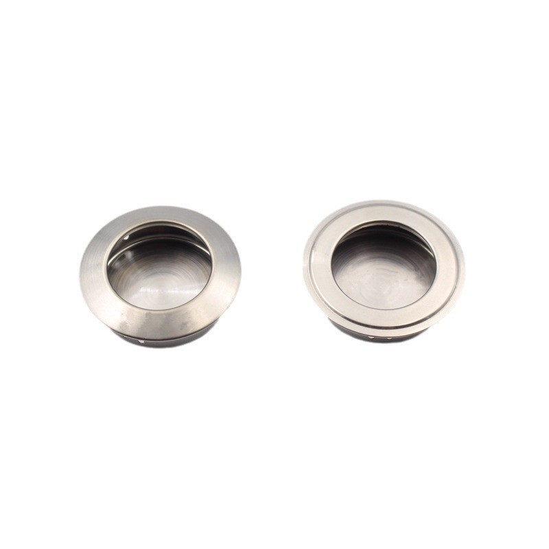 35mm Round Stainless Steel Recessed Beveled Dark Pull Handle for Wardrobe Cabinet Doors Round Flat Dark Handle