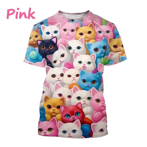 Funny Cute Cat 3D Printing T-shirt Arrivals Personality Fashion Cool Harajuku Style Street Men's and Women's Unisex T-shirts