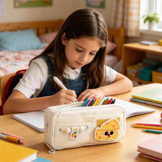 Käseförmiges Federmäppchen für Schüler Große Kapazität Schreibwarentasche für Mittel- und Grundschule Multifunktional Einzigartiges Geschenk für den Schulanfang