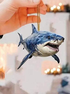 1pcs Shark Pattern Keychain Simple Fashion Style DIY Creative Keychain Suitable for Car Decoration, Perfect Gift for All Seasons