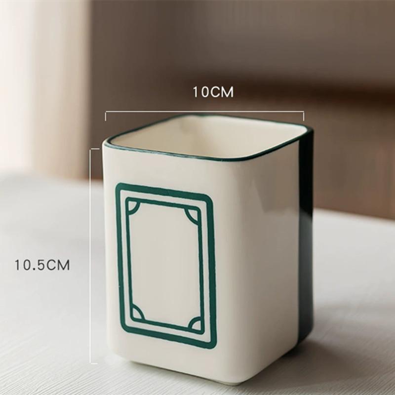 Chinese Creative Mahjong Cup Ceramic Mug Office Tea Cup Water Cup Afternoon Tea Coffee Cup Home Fruit Juice Drink Drink Set Gift