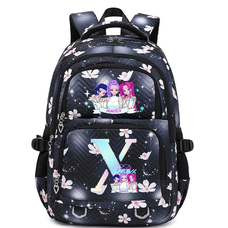 Animation Cartoon Letter Printing Large Capacity Shoulder Bag Lightweight Primary And Secondary School Students Leisure Schoolbag