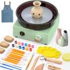 Alldeer Mini Töpferscheiben-Set - 6" Drehteller Zweiwege-Rotation Tonrad, Metallrahmen, Abnehmbare Spritzschutzschale Keramikherstellung Set mit 18 STÜCK Modellierwerkzeugen