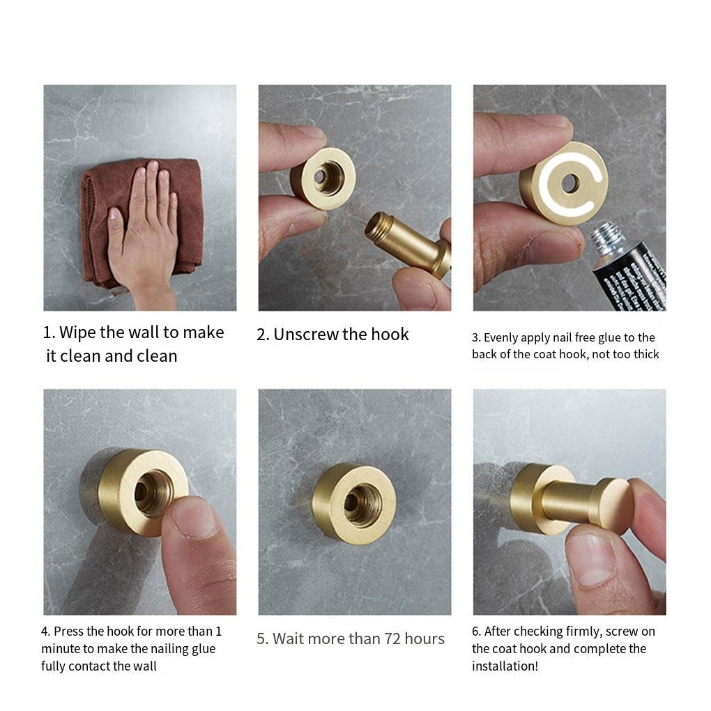 Copper Modern Towel Hooks For Bath - Wide Applications Brass Adhesive Hanger Modern Design Powerful Self-Adhesive