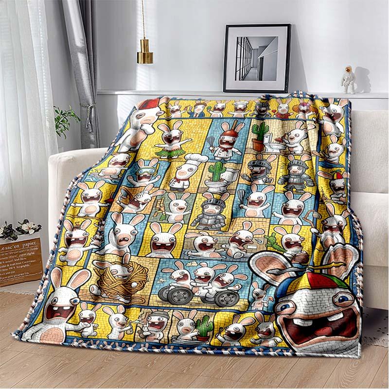 GAME Raving Rabbids Blanket,portable and Suitable for All Seasons, Making A Unique Birthday Gift.A Soft Flannel Blanket
