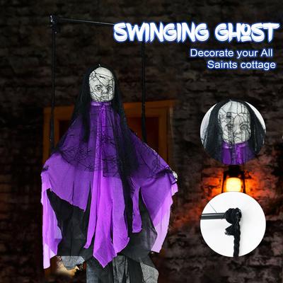 Halloween Swing Girl Purple Female Ghosts Gauzes Hanging Ghosts Indoor And Outdoor Horror Venue Layout Room Escape Props