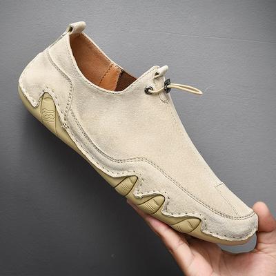 Sapatos Masculinos Mocassins de Couro Genuíno Respiráveis Primavera Outono Sapatos Casuais Outdoor Antiderrapantes Tênis Masculinos Tamanho Grande 38-46