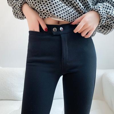 Leggings Women's Velvet Winter New High Waist Tight Magic Small Black Pants Small Feet Black Velvet Pants Children