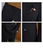 Ruishen Double-Breasted Peak Lapel Suit Set - Solid Color for Business, Wedding, or Banquet