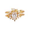 Trendy Bridal Sets Rings with Waterdrop Cubic Zirconia Romantic Women's Accessories Anniversary Party New Luxury Jewelry