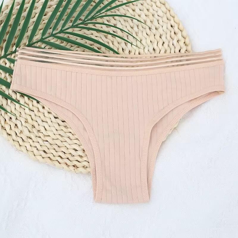 Women Pure Cotton Panties Low-Waist G-String Sexy Lace Floral Thongs Soft and Breathable S-XL