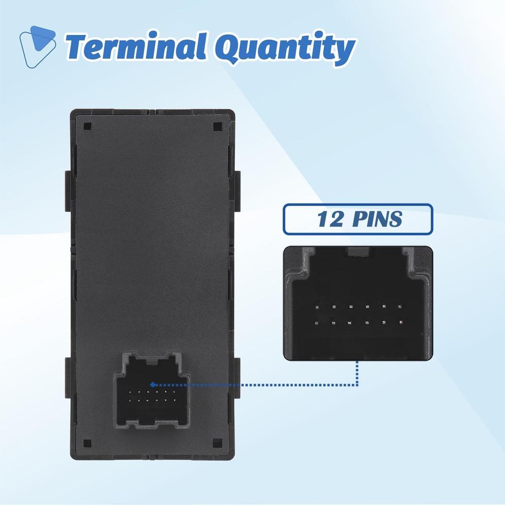 Power Window Switch Control Button Driver Side Compatible With 2014- Chevy Silverado 1500, 2015- Chevrolet Silverado & GMC Sierra 2500 HD 3500 HD,