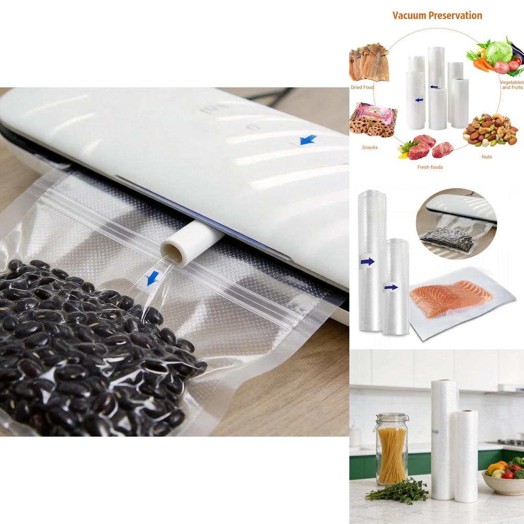Food Storage Vacuum Sealer Bags With Pepa Material For Kitchen Preservation And Fresh Food Storage