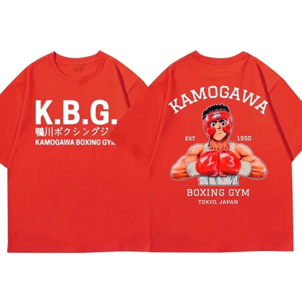 Anime Hajime No Ippo Kamogawa Boxing Gym T Shirt Men Women Makunouchi Takamura KGB Graphic T-Shirts Clothing Harajuku 82999