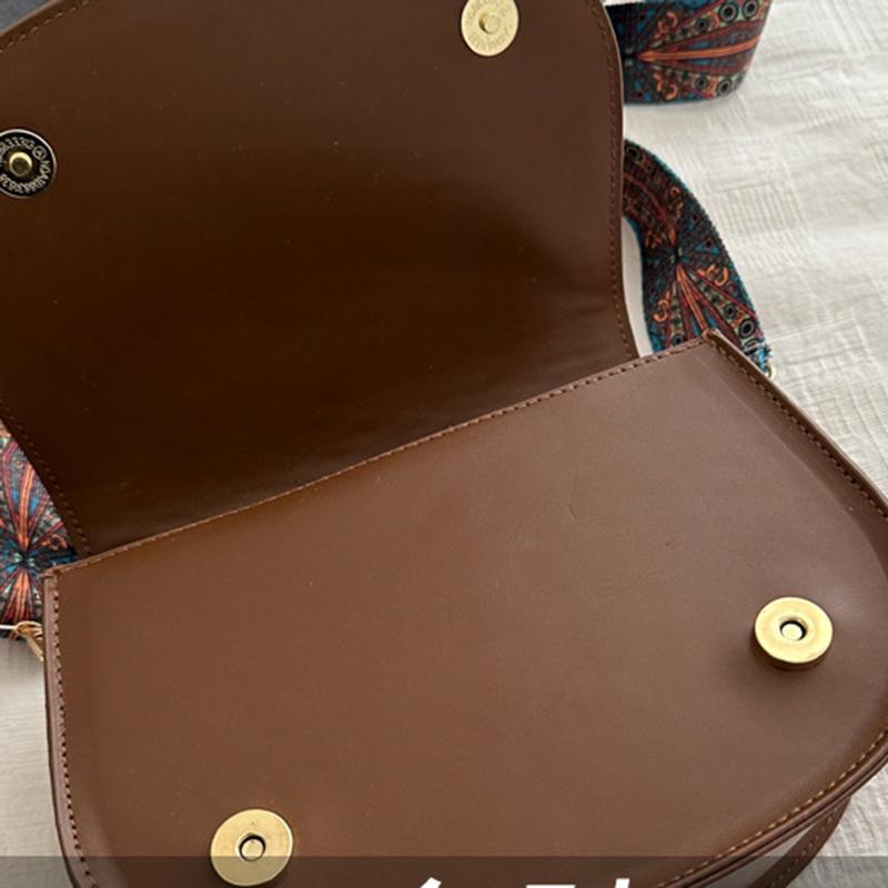 Fashion Small Flap Bag Designer Wide Strap Saddle Shoulder Bags Luxury PU Leather Crossbody Bag Trend Small Phone Purses ARI