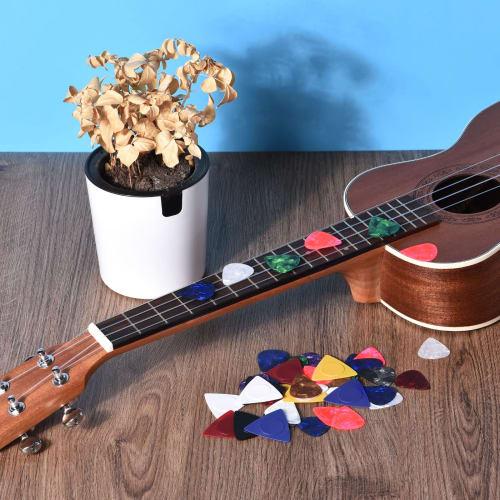 uxcell Guitar Picks, Guitar Accessories for Acoustic, Electric, and Bass Guitars, 0.46mm Thick, Multicolor, 24 Count