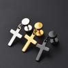 WKOUD Punk Black Multiple Styles Stainless/Titanium Steel Stud Cross Earrings Men Women Gothic Street Pop Hip Hop Ear Jewelry