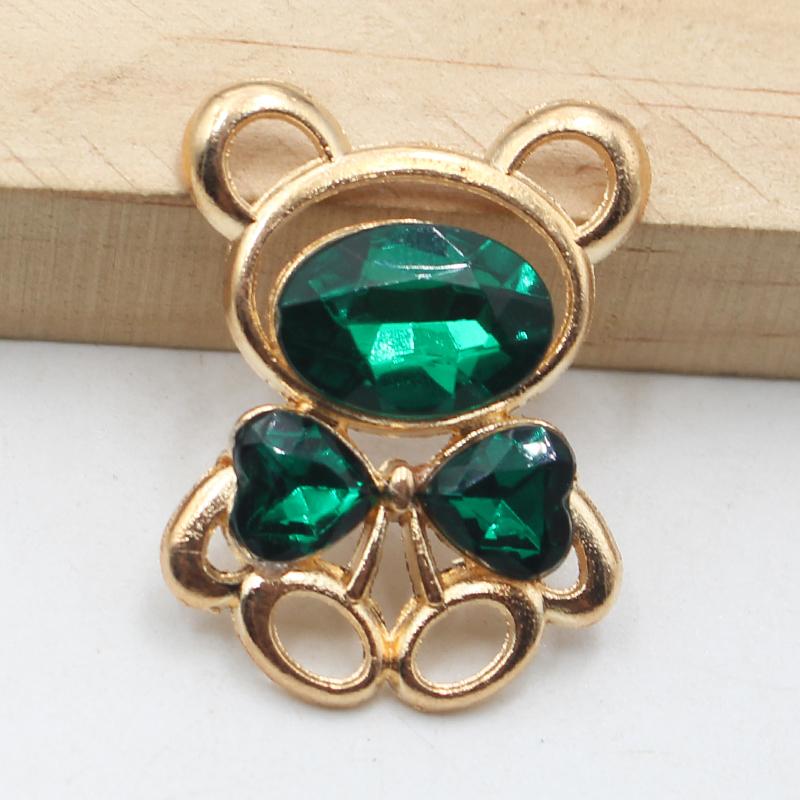 10pcs25 * 30MM Fashionable And Cute Alloy Teddy Bear DIY Accessories Hair Accessories Cartoon Phone Case Hole Shoe Accessories