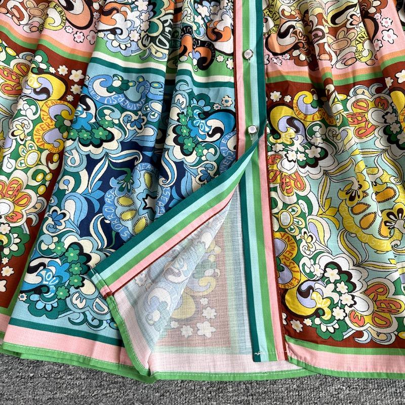 Women's Spring and Autumn French Style Elegant Lantern Long-sleeve Printed Dress Court Style Lace-up Slim-fit Long Dress