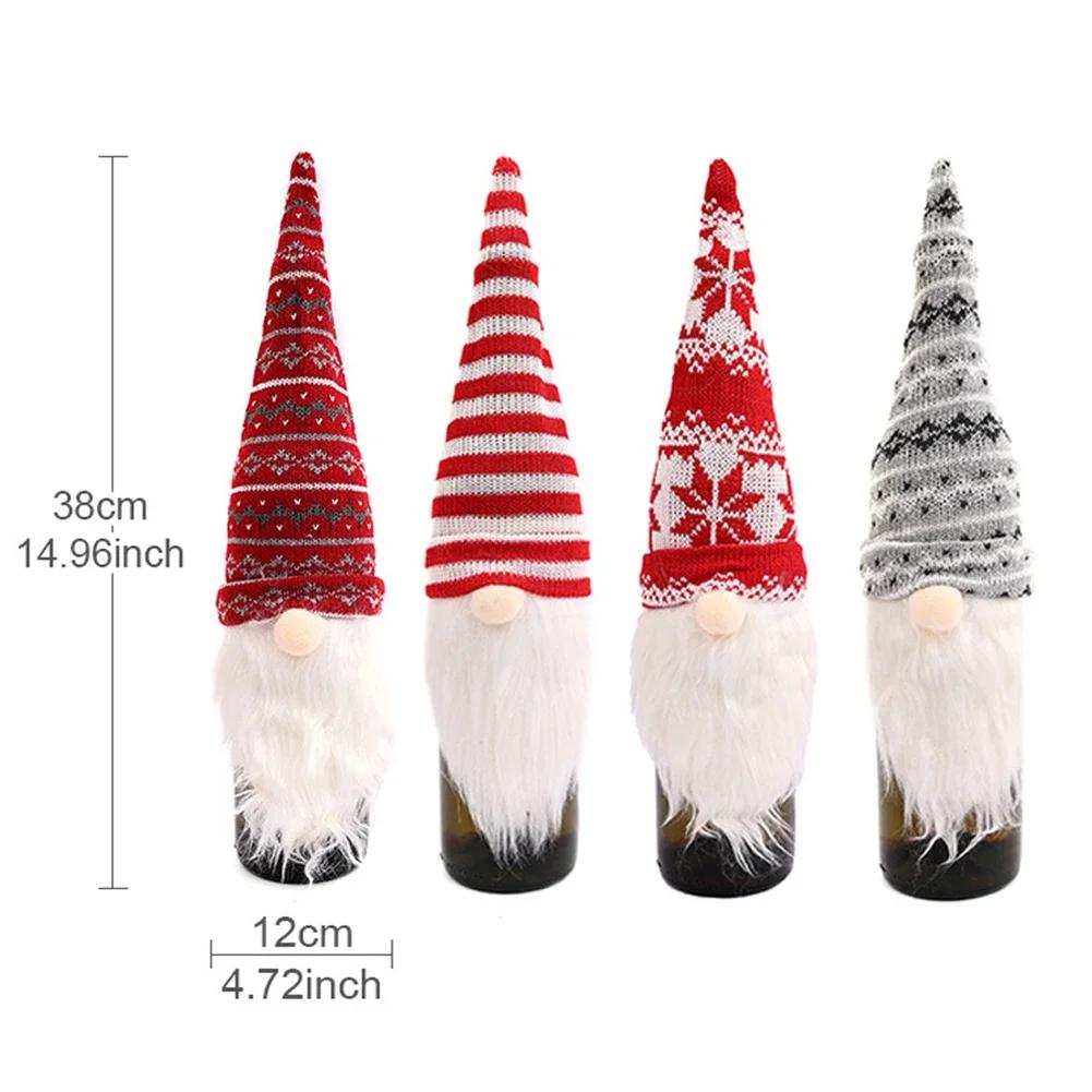 Wine Bottle Cover Festive Table Decoration As Shown Christmas Wine Bottle Covers Handmade Gnome Design Reusable Wine Covers