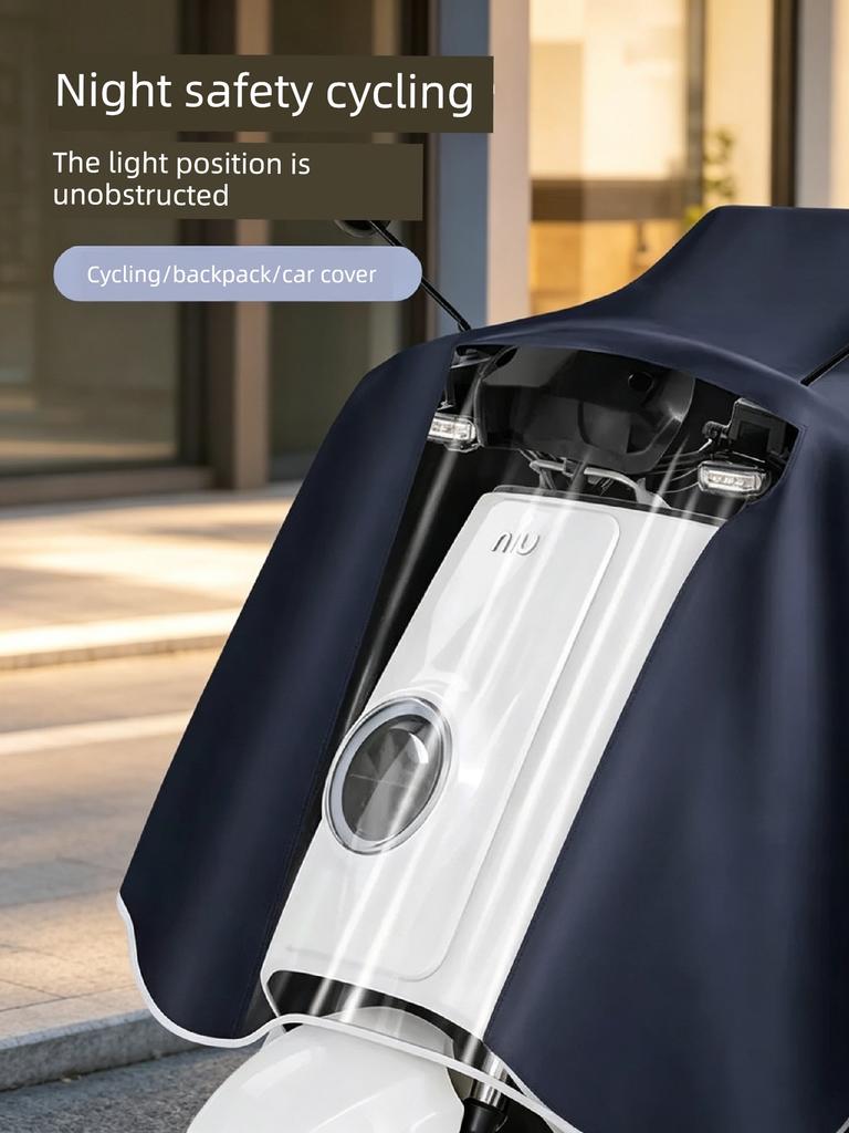 Electric Vehicle Raincoat, Enlarged and Thickened, Oxford Cloth Rainproof Double-Person Poncho, Long Raincoat Specifically for Motorcycles