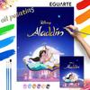 Oil Painting DIY Digital Painting Aladdin and Jasmine Flying Carpet Wall Art for Living Room and Entryway Decoration.
